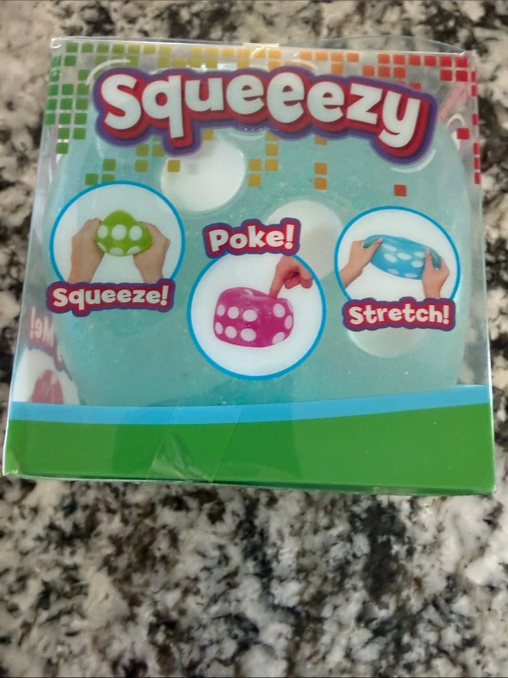 Squishy squeezy Dice Light Blue Sensory Squeeze toy for Kids by Toymendous NIOP
